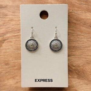 NWT Express Silver Circle Dangle Earrings